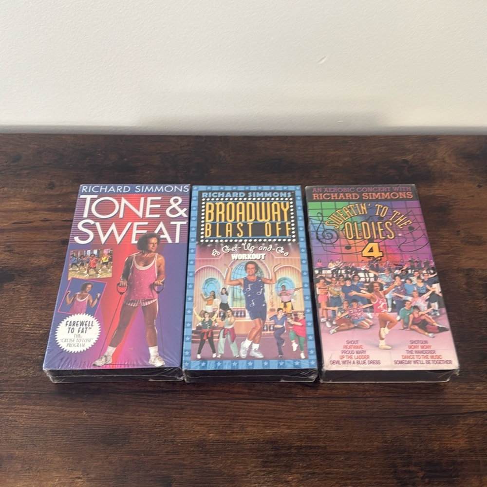 Richard Simmons Lot of 3 Vintage VHS Tapes Sealed Sweatin To The Oldies Broadway